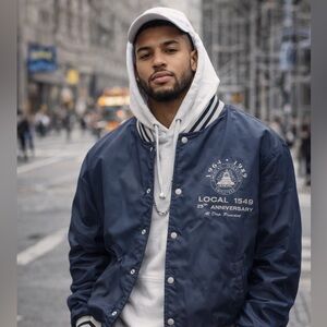 Vintage 1989 AFSCME Local 1549 bomber style jacket